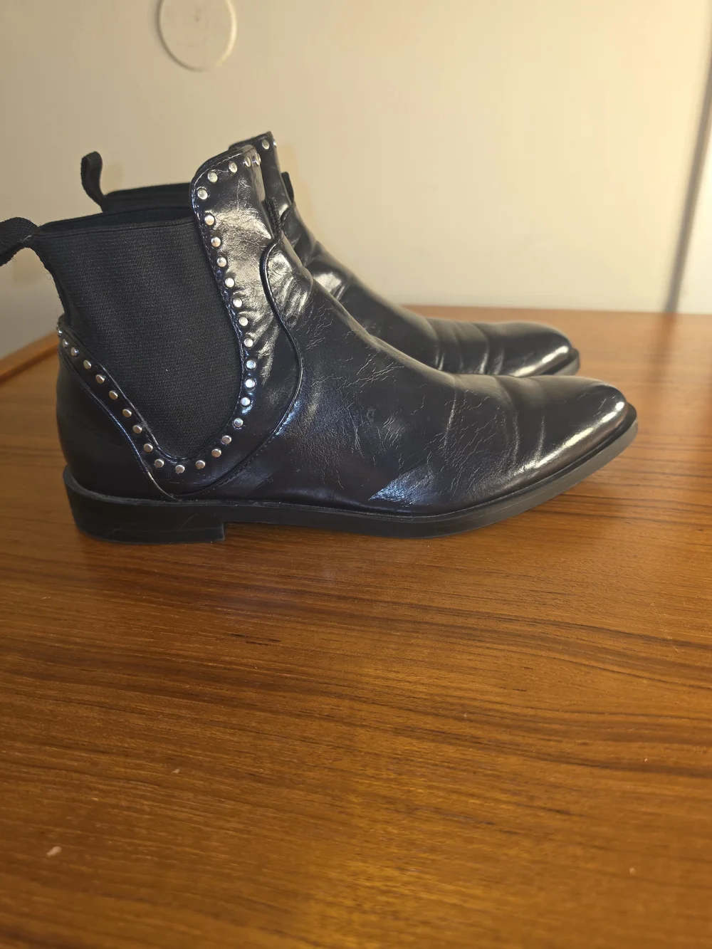 Black Studded Chelsea Boots - Men
